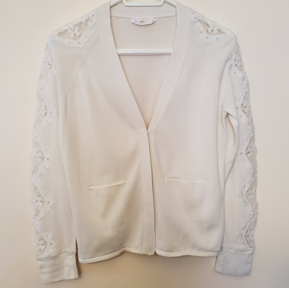 🌸Chloe🌸 EUC Gorgeous Lace Insert Cream Sweater - Picture 5 of 8